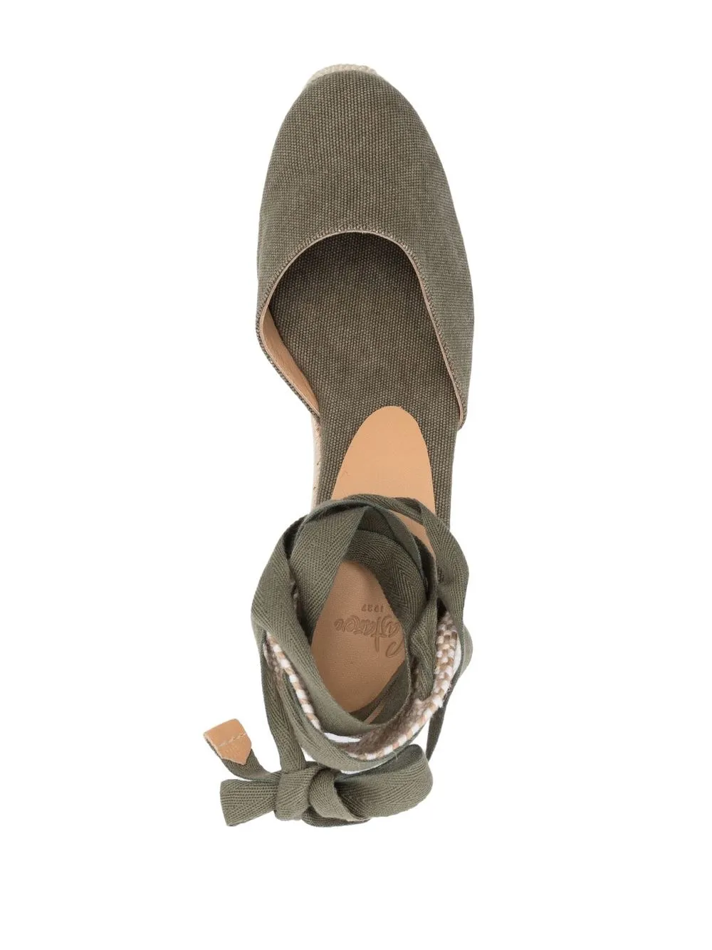 Shop Castaã±er Carina Wedge Espadrilles In 绿色