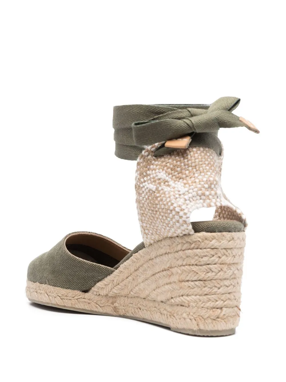 Shop Castaã±er Carina Wedge Espadrilles In 绿色