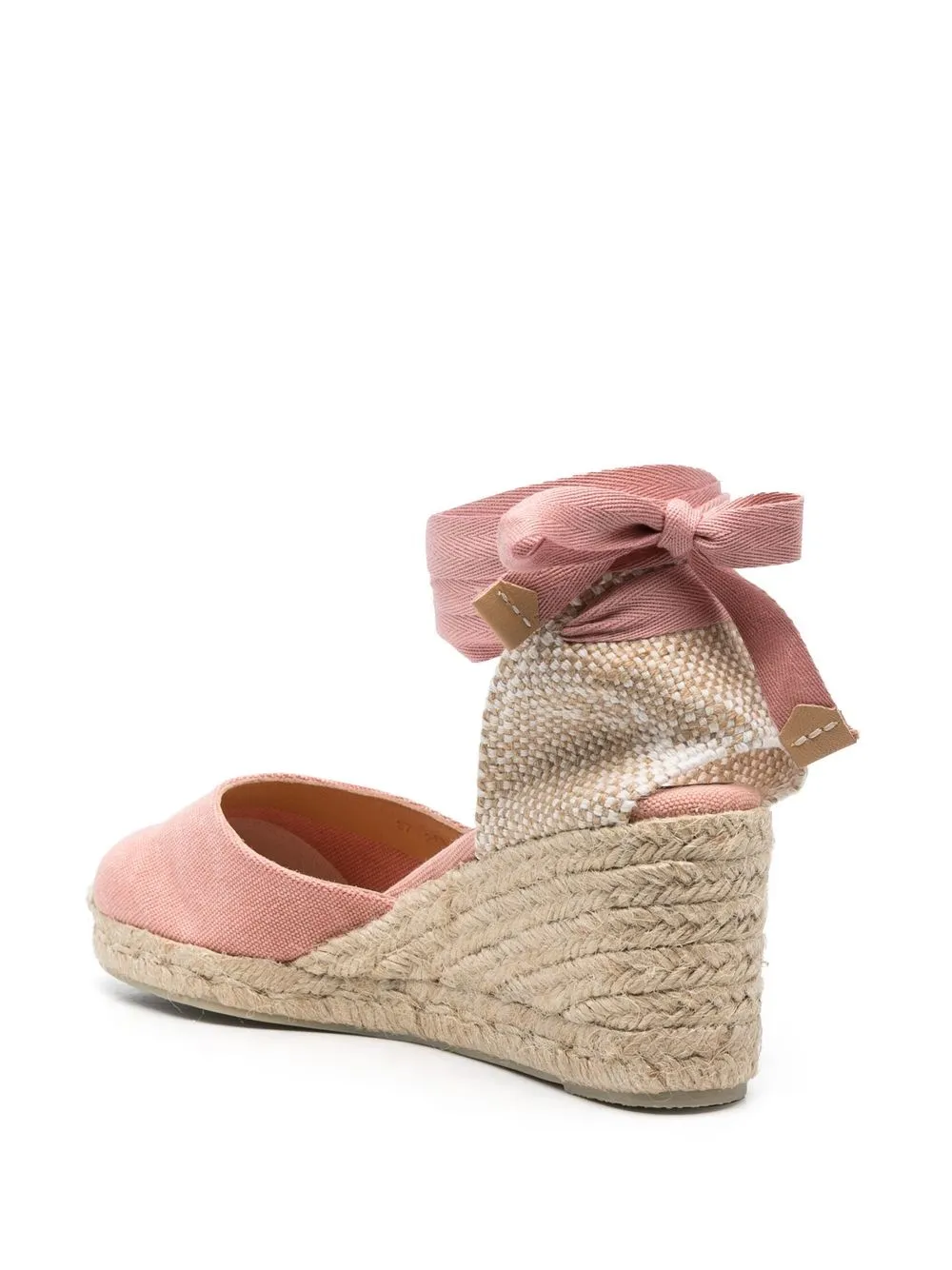 Shop Castaã±er Carina 80 Canvas Wedge Heels In Rosa