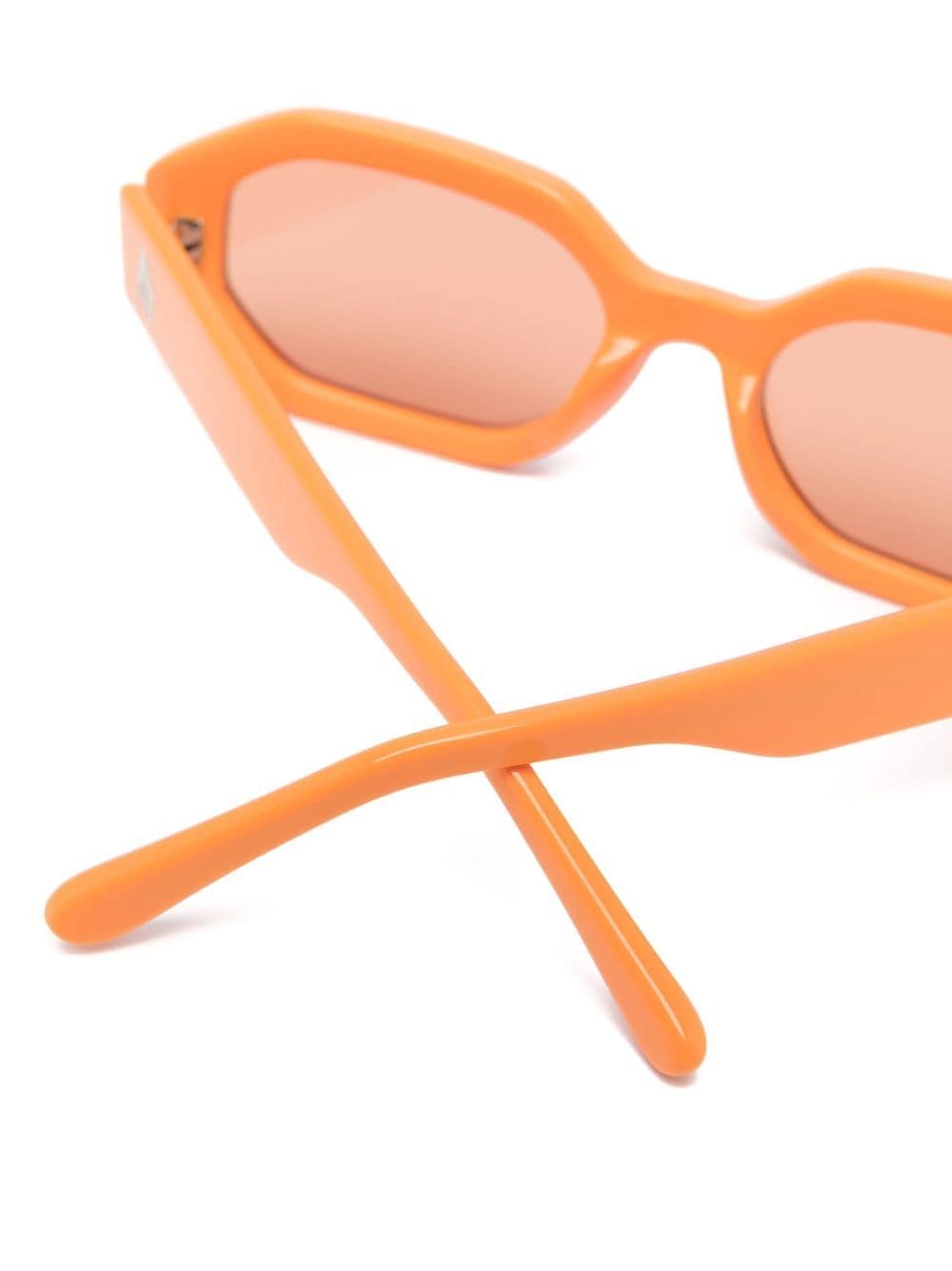 Shop Attico X The  Irene Rectangle Sunglasses In Orange