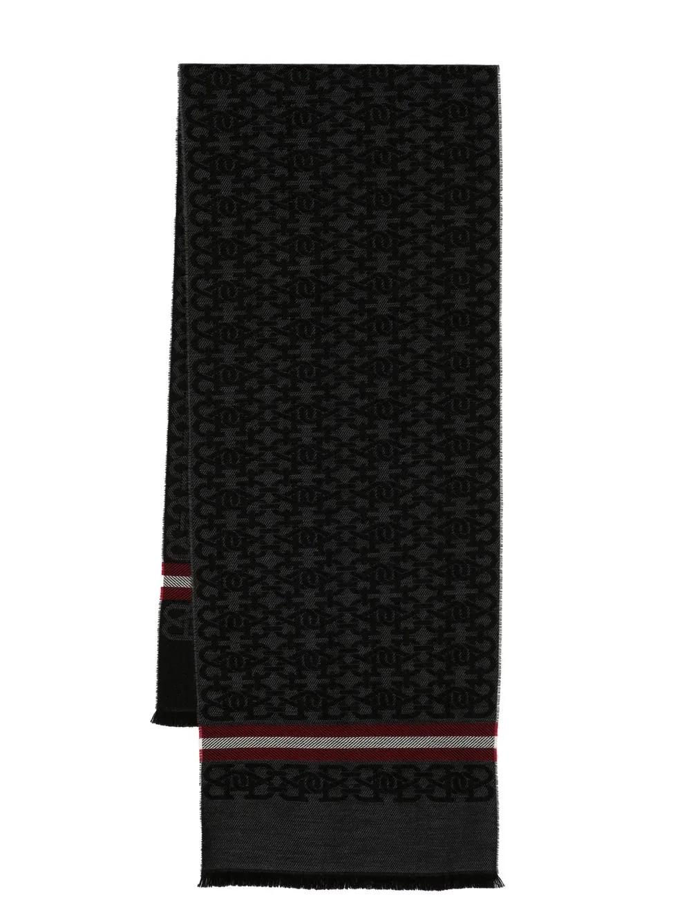 

Bally monogram-pattern wool scarf - Black