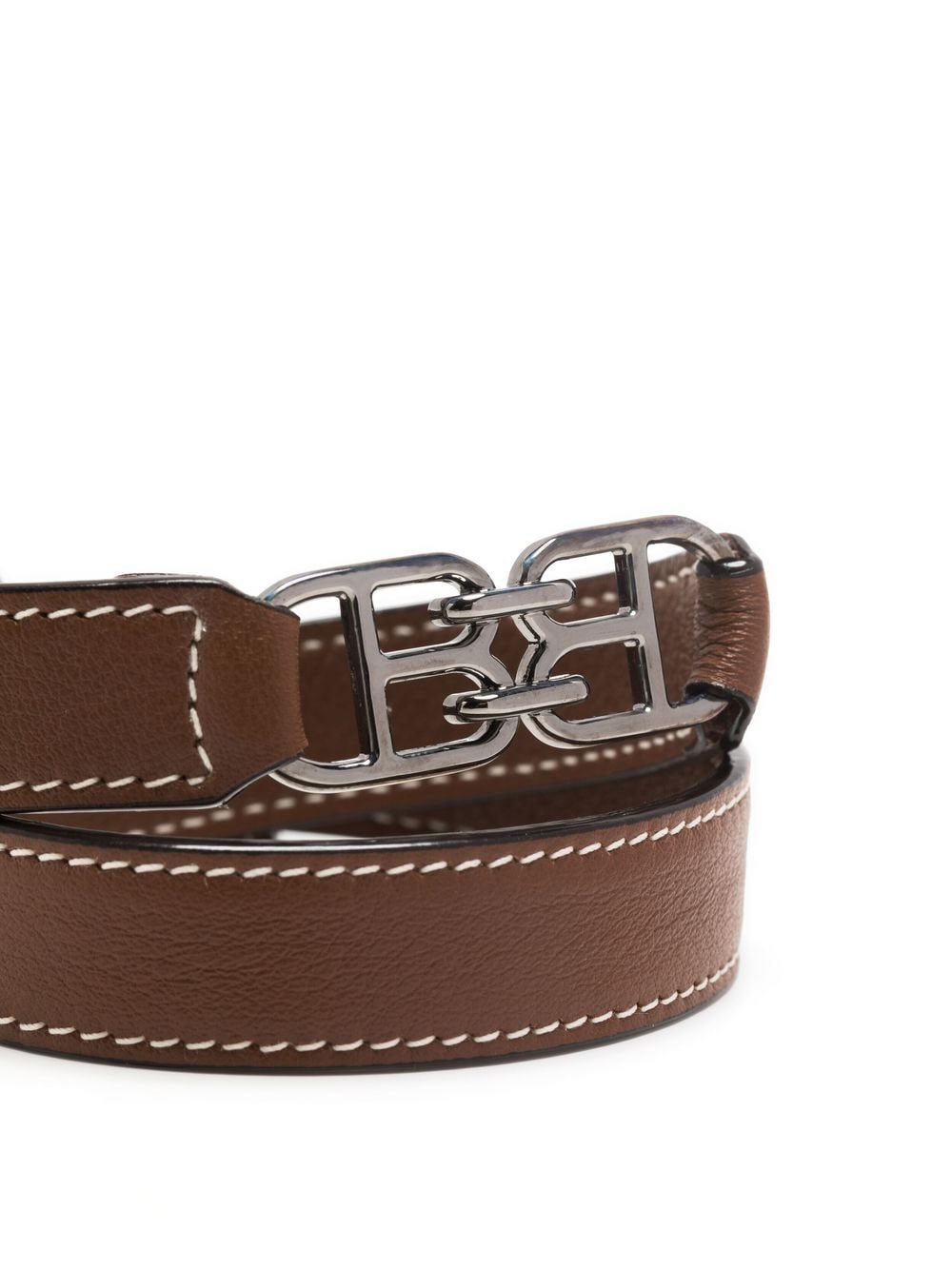 Shop Bally Logo-plaque Leather Belt In Brown