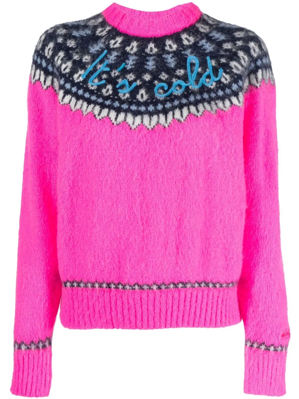 

MC2 Saint Barth intarsia-knit detail jumper - Pink