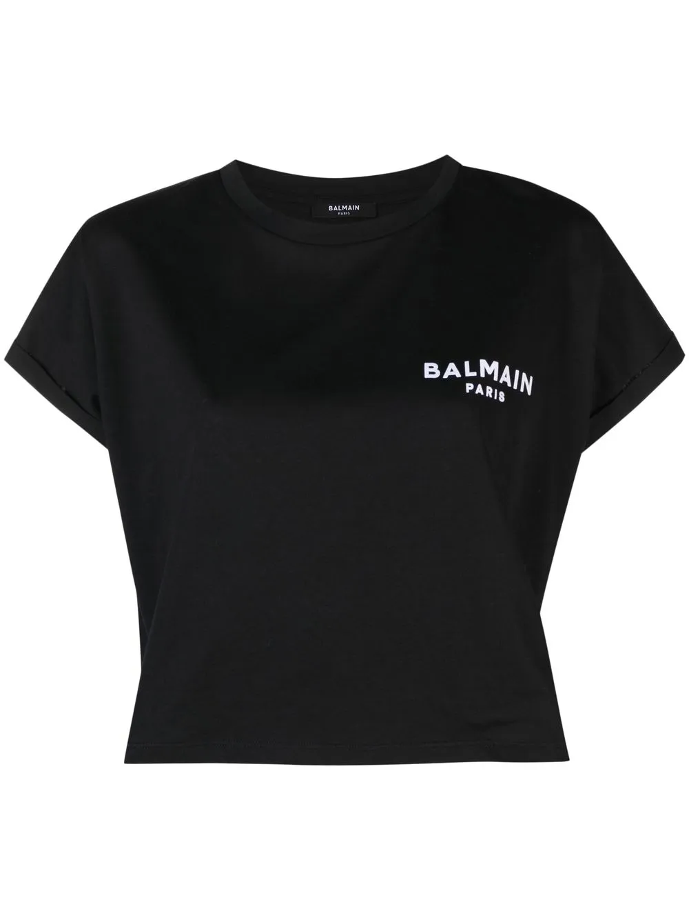 

Balmain logo-print cropped T-shirt - Black