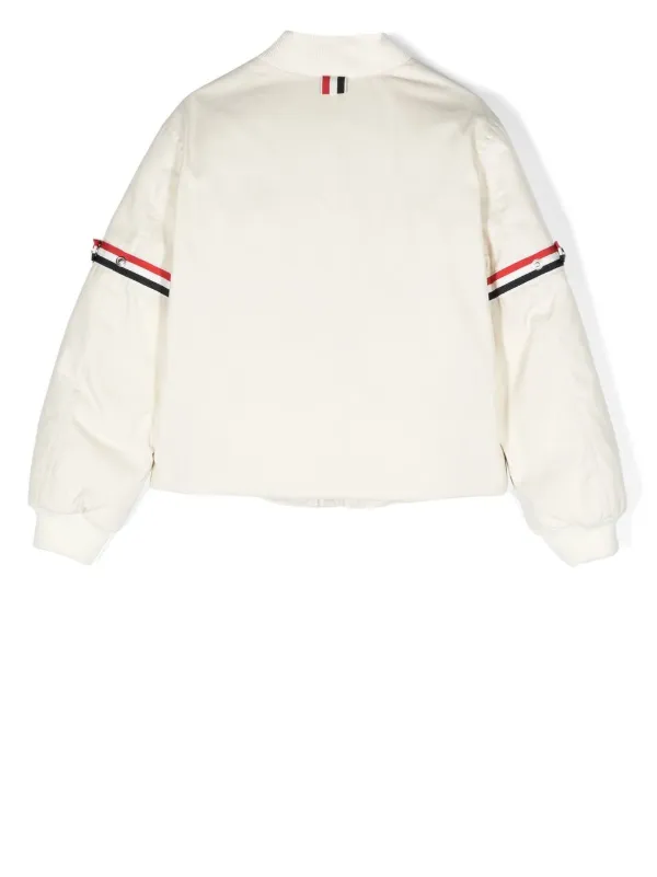 Thom Browne Kids Padded Bomber Jacket | White | FARFETCH ID