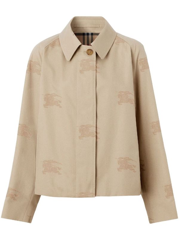 Burberry logo-jacquard Gabardine Jacket - Farfetch