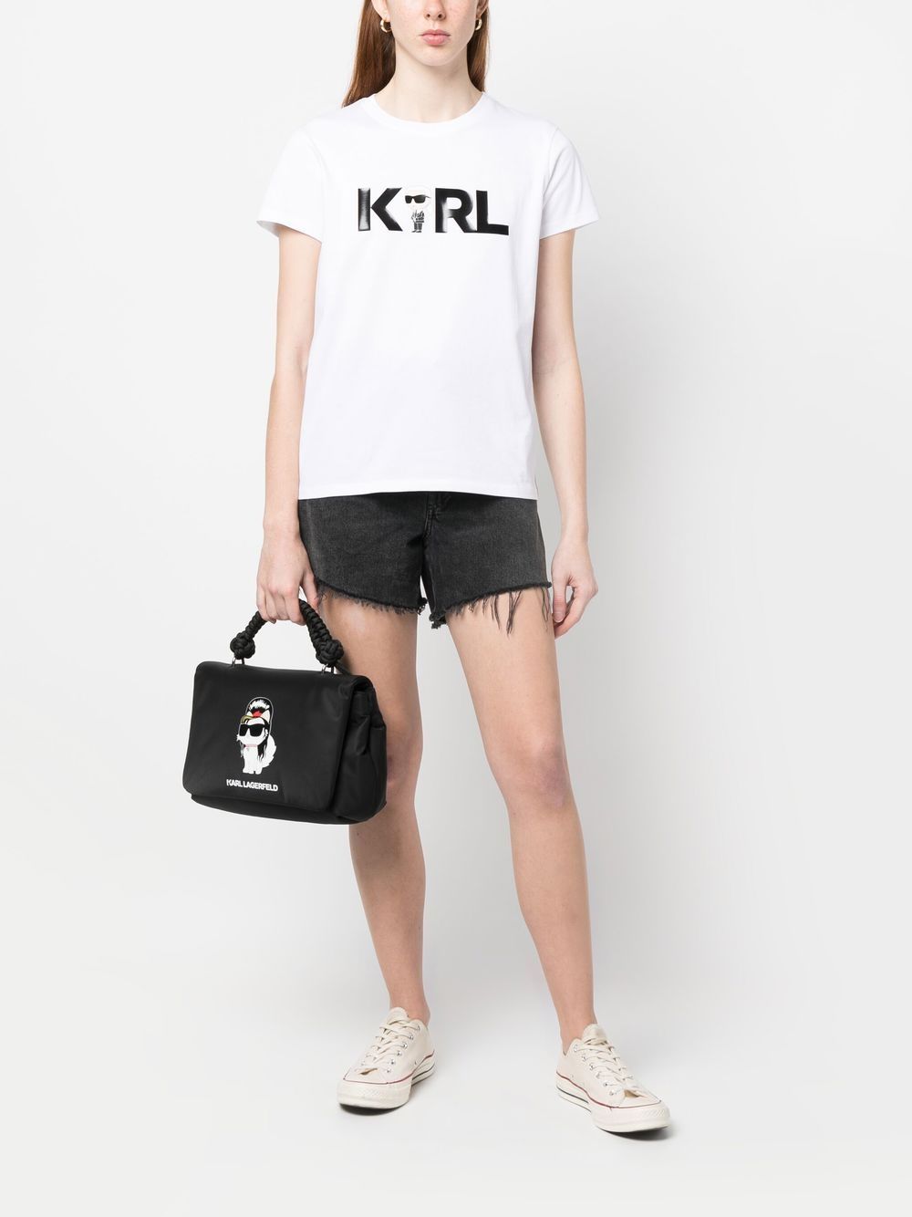Karl Lagerfeld logo-print T-shirt - Wit