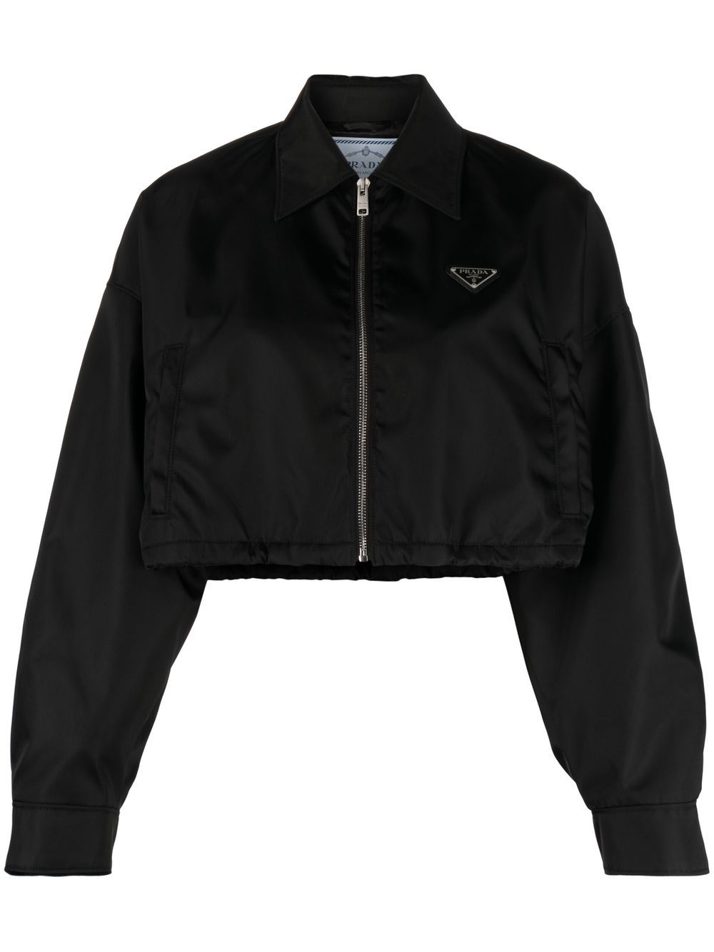 Prada Re-nylon Cropped Jacket In Black
