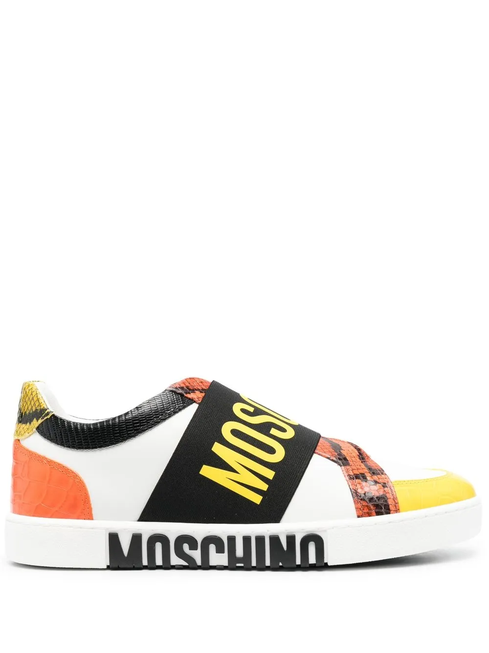 

Moschino tenis con cinta del logo - Blanco