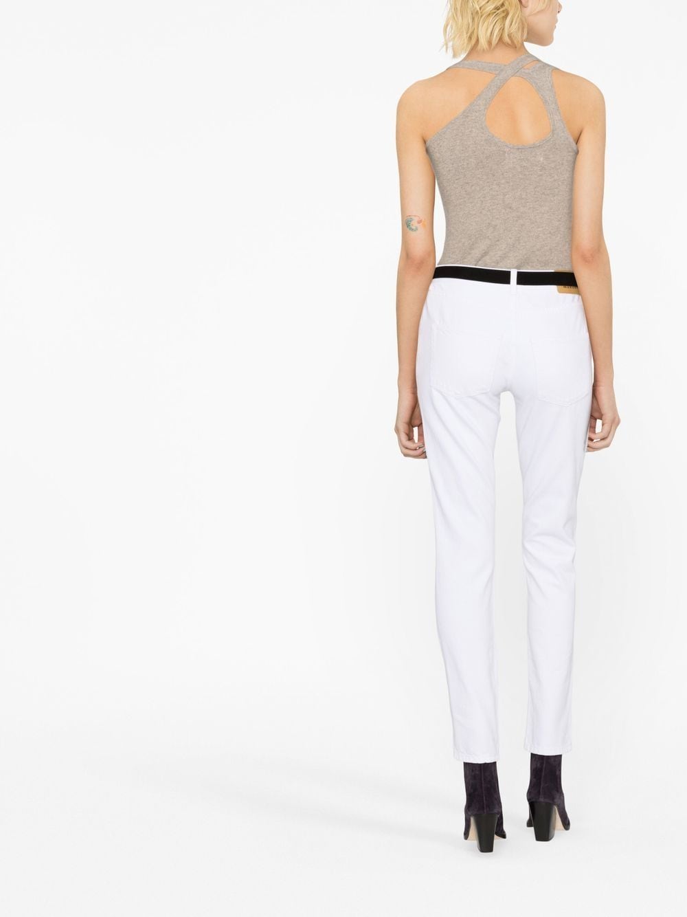 Shop Isabel Marant Mid-rise Straight-leg Jeans In White