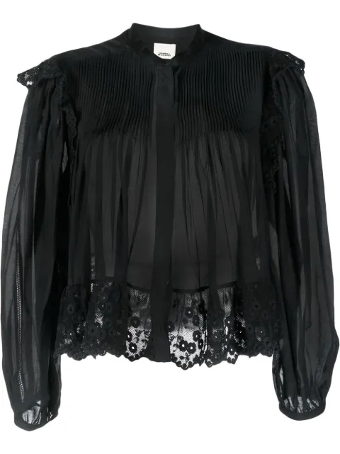 ISABEL MARANT floral-lace cotton blouse