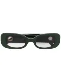 Linda Farrow eyelet-embellished oval-frame sunglasses - Green