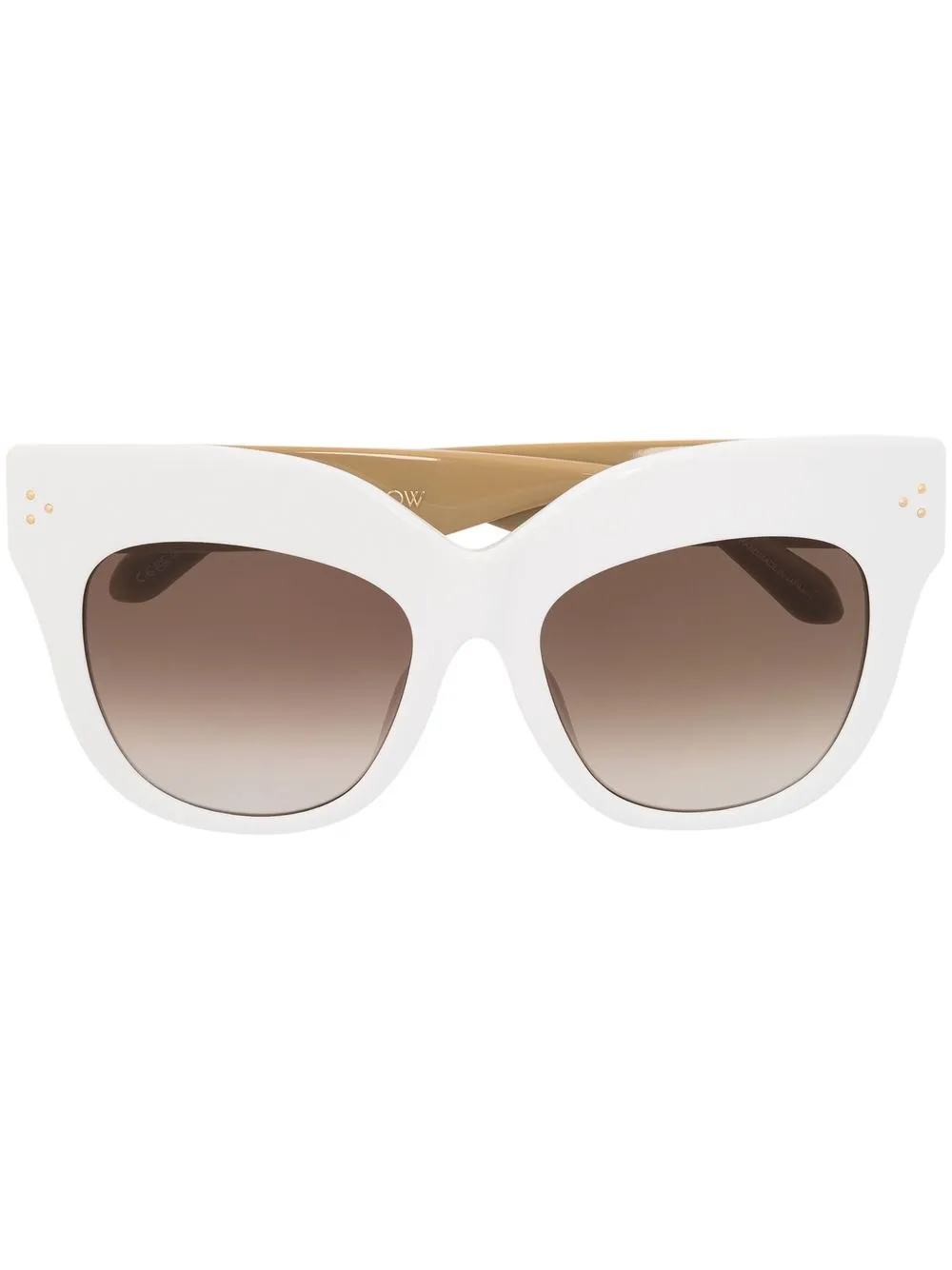 Linda Farrow lentes de sol Dunaway con armazón cat eye - Blanco