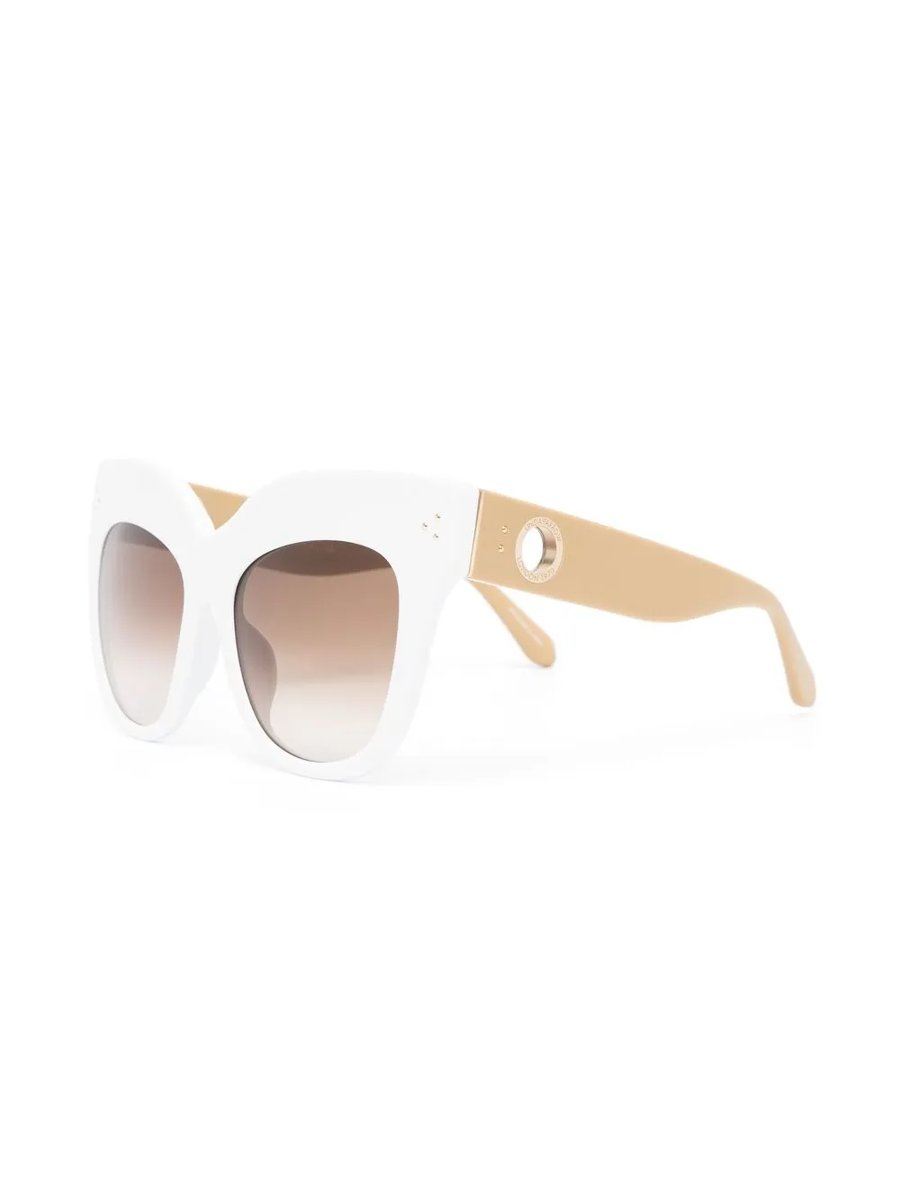 Linda Farrow Dunaway zonnebril met cat-eye montuur - Wit