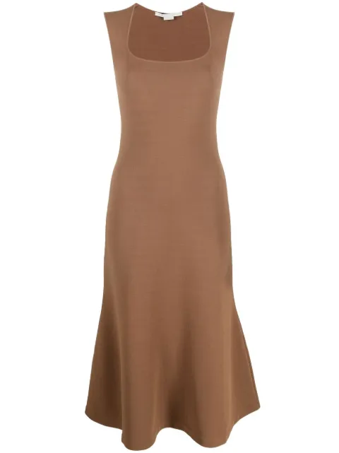 Stella McCartney square-neck sleeveless flared dress