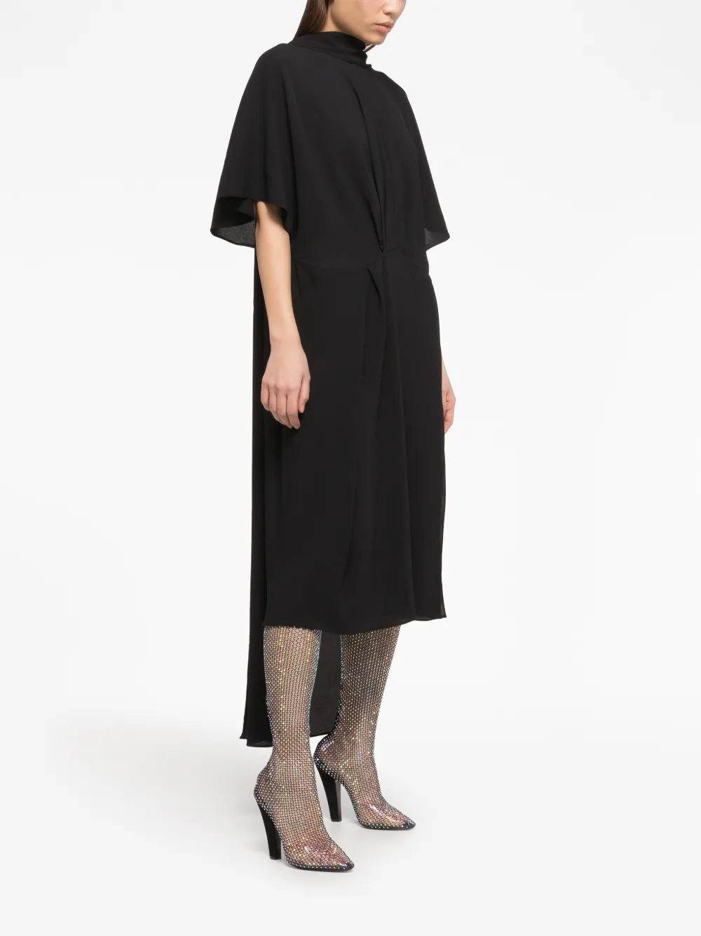 Shop Az Factory X Lutz Huelle Chrissy Scarf-detail Midi Dress In Black