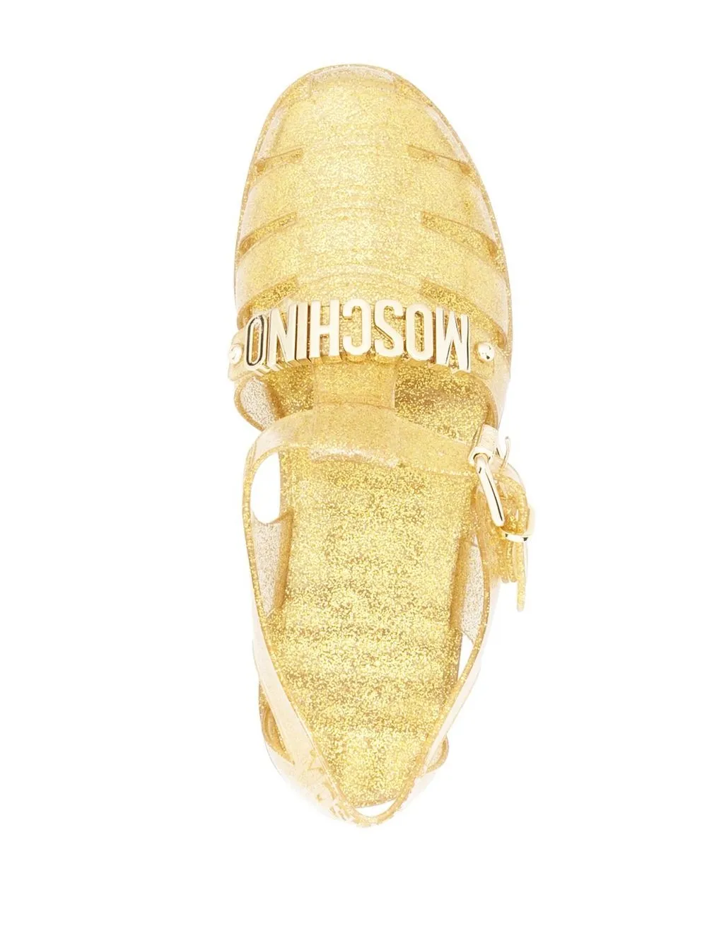 Moschino glitterdetailing Jelly Sandals Farfetch