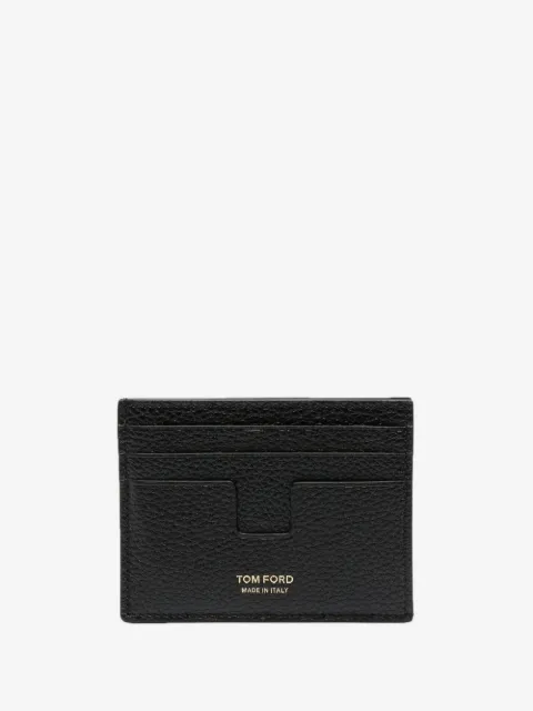 TOM FORD logo-print grained-leather cardholder