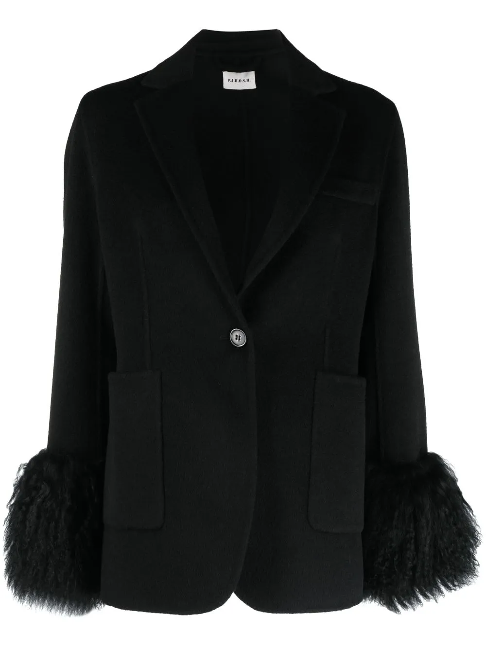 

P.A.R.O.S.H. faux fur-trimmed jacket - Black