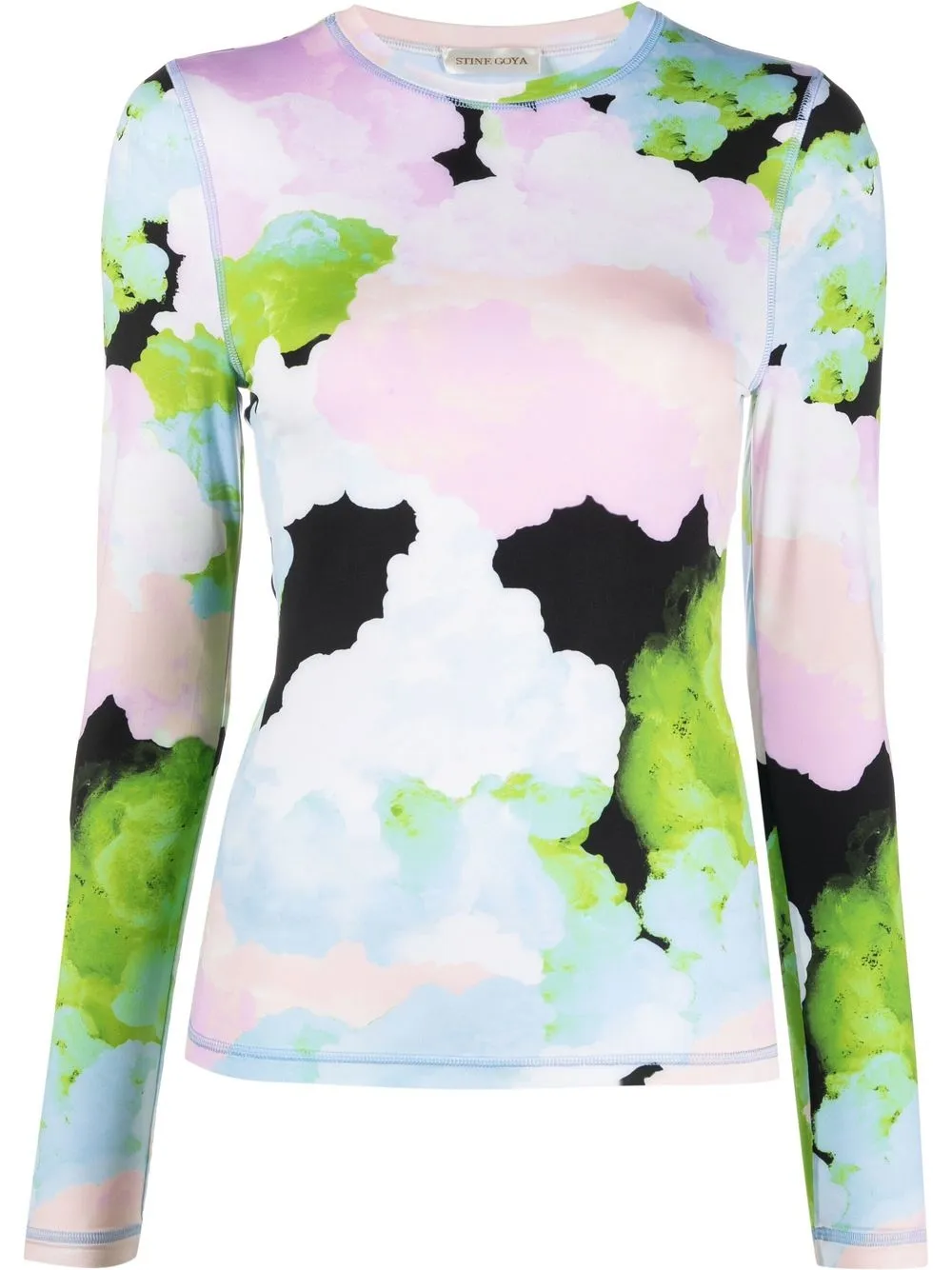 

Stine Goya abstract-print long-sleeve T-shirt - Blue