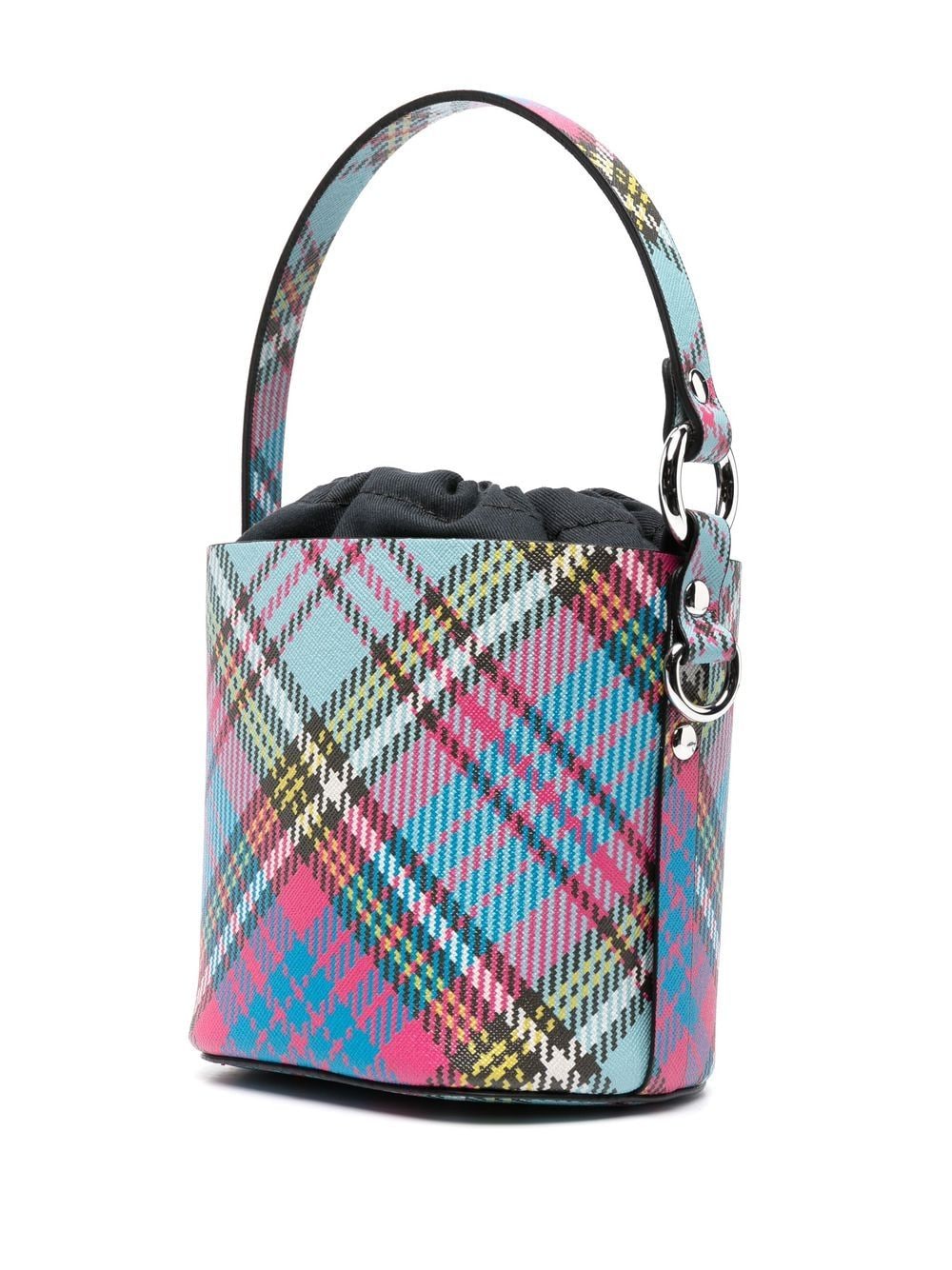 Vivienne Westwood Tartan-pattern Orb-plaque Bucket Bag In Blue | ModeSens