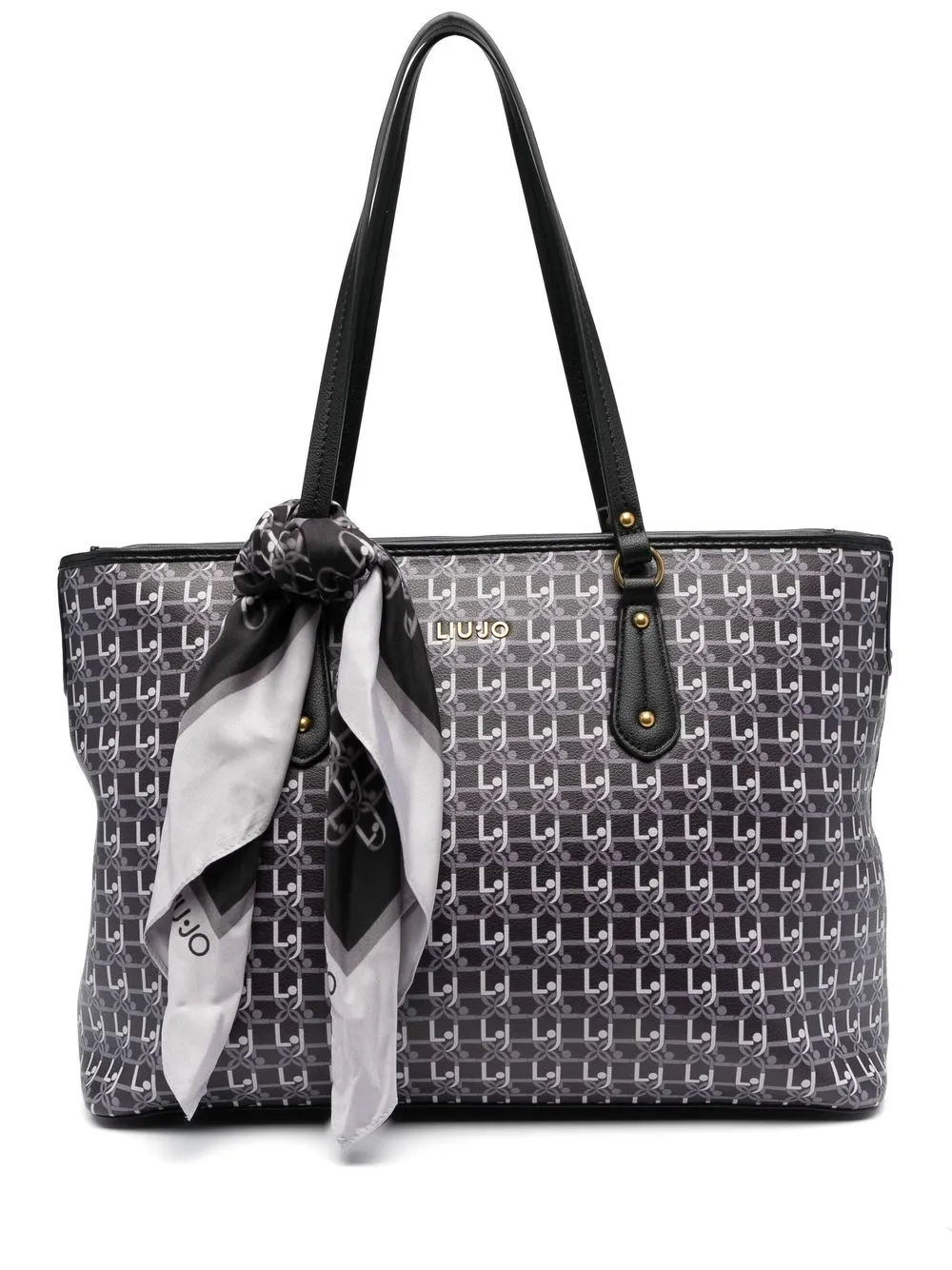 

LIU JO monogram-print tote bag - Black