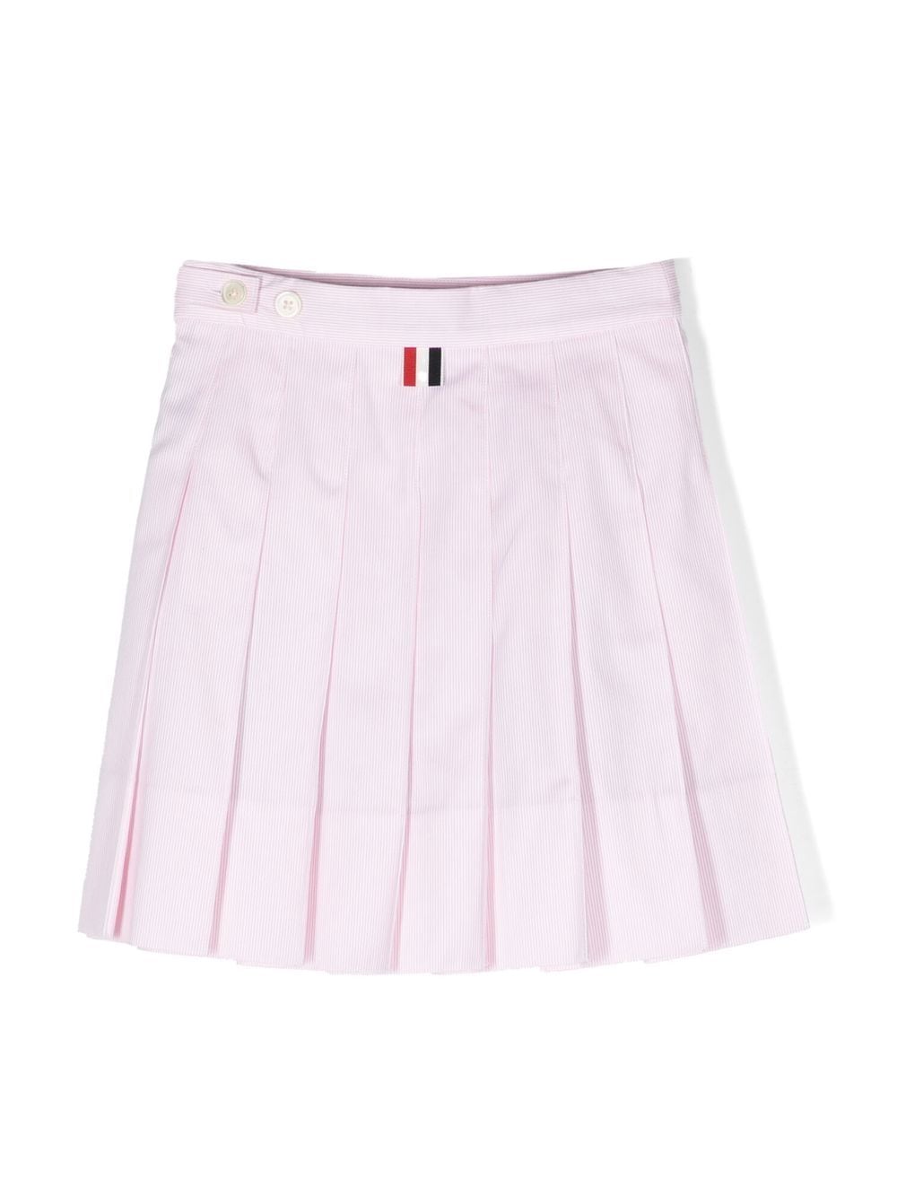 Shop Thom Browne Pleated Rwb Skirt In Pink