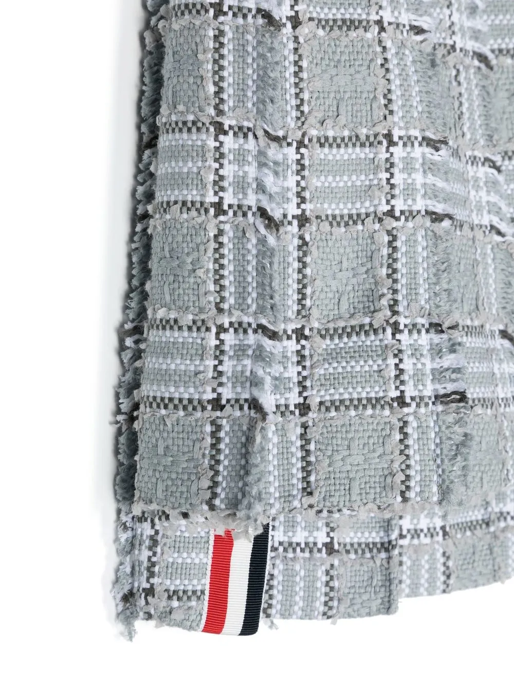 Thom Browne Kids Pleated Tweed Skirt - Grey 
