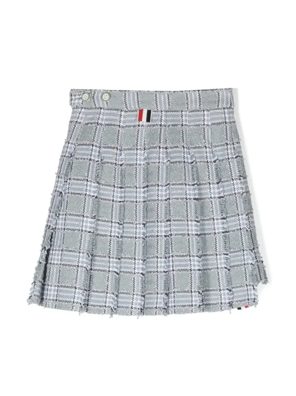 THOM BROWNEトムブラウン プリーツツイードスカート Thom Browne Kids プリーツ ツイードスカート | グレー