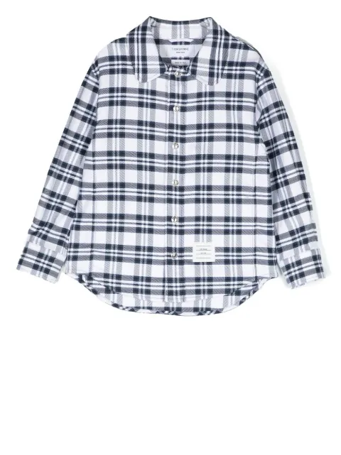 Thom Browne Kids قميص بطبعة كاروهات
