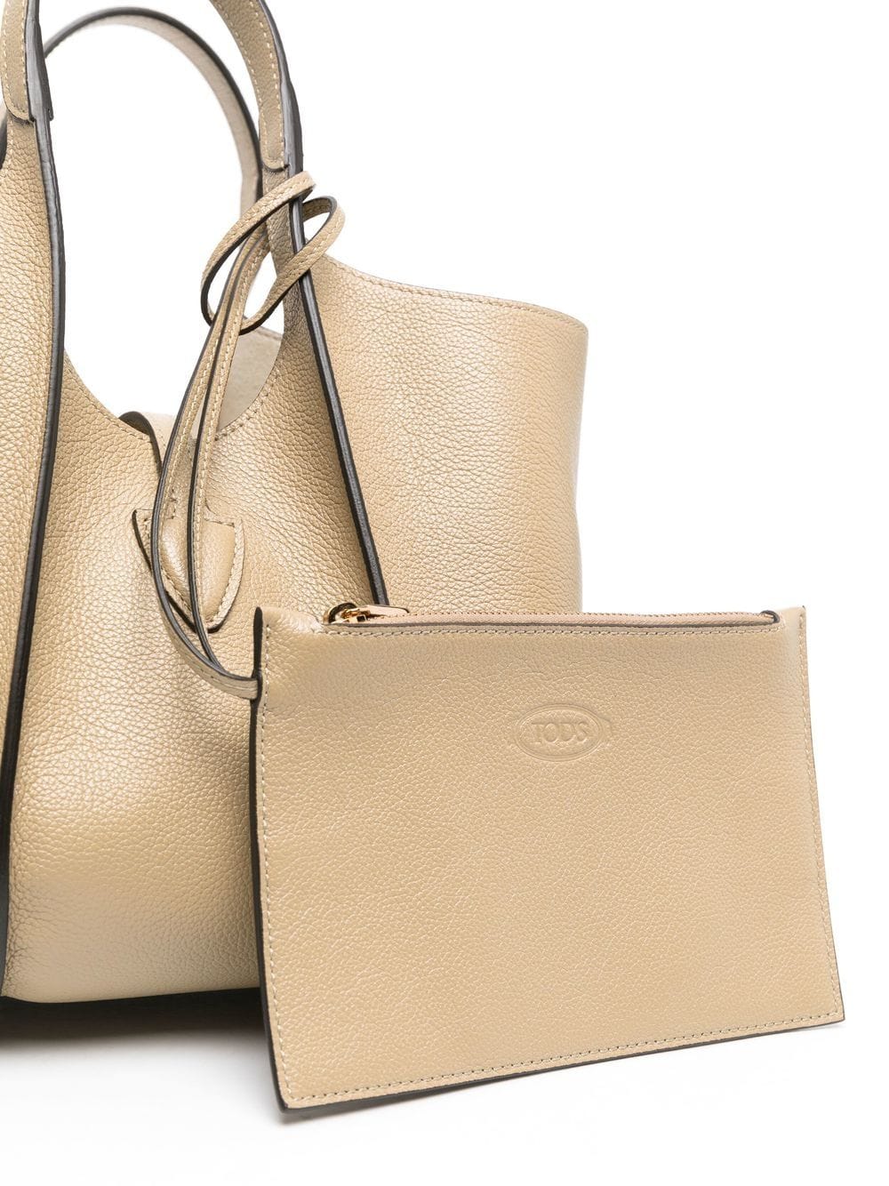 Shop Tod's T Timeless Leather Tote Bag In Neutrals