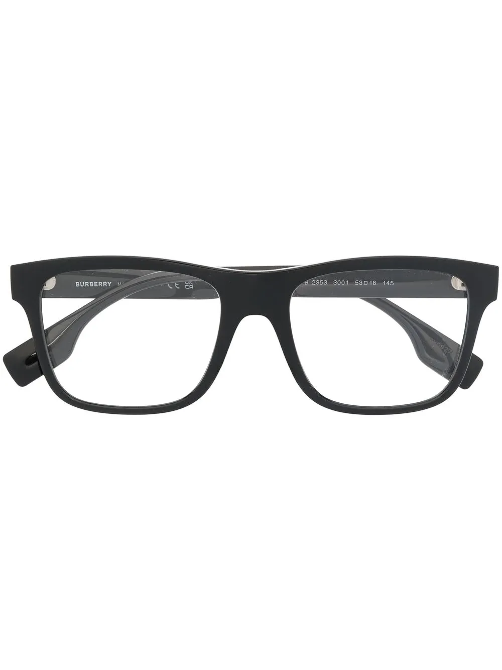 

Burberry Eyewear Icon stripe logo square-frame glasses - Black