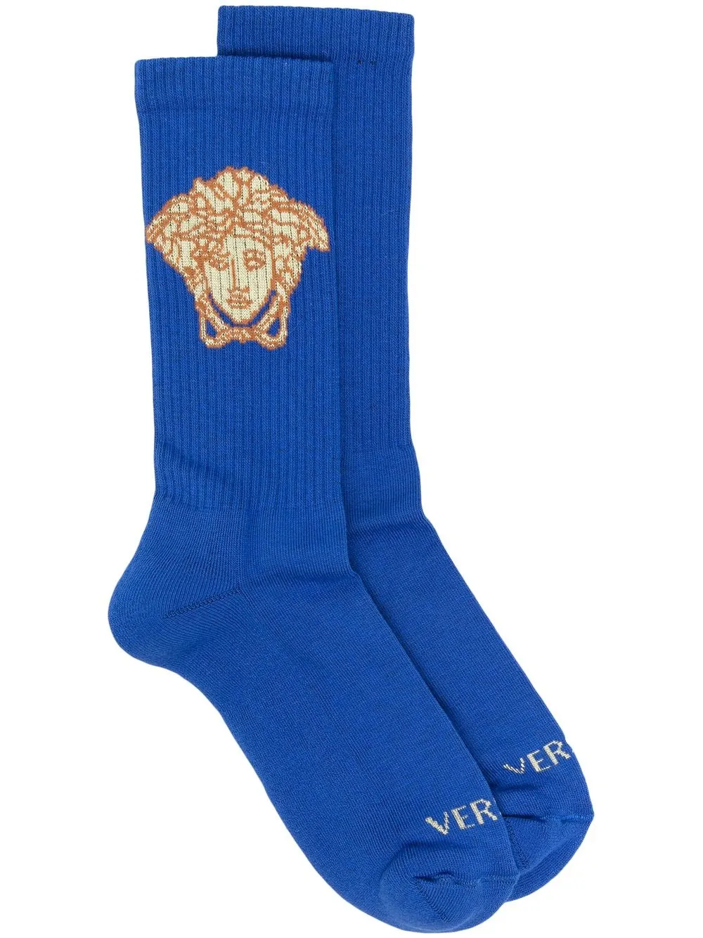 VERSACE MEDUSA HEAD-PRINT RIBBED SOCKS