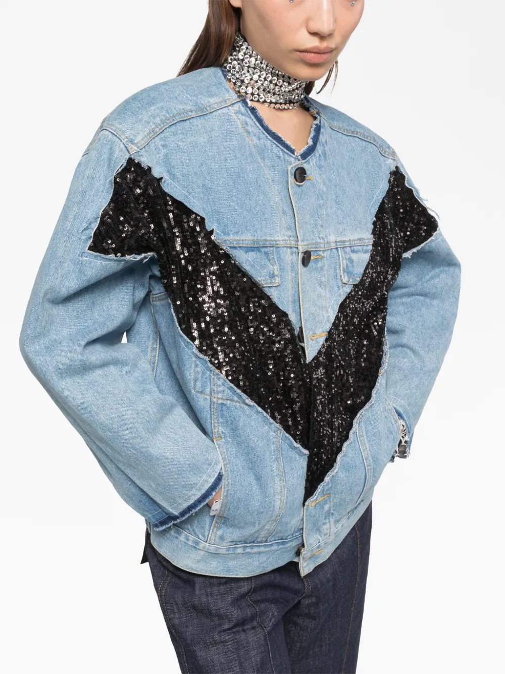 Lutz Huelle rebuilding denim jacket-