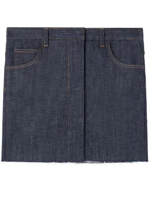 【AZ FACTORY】+ lutz huelle frayed denim ミニ スカート AZ FACTORY + Lutz Huelle frayed denim mini skirt | THE OUTNET