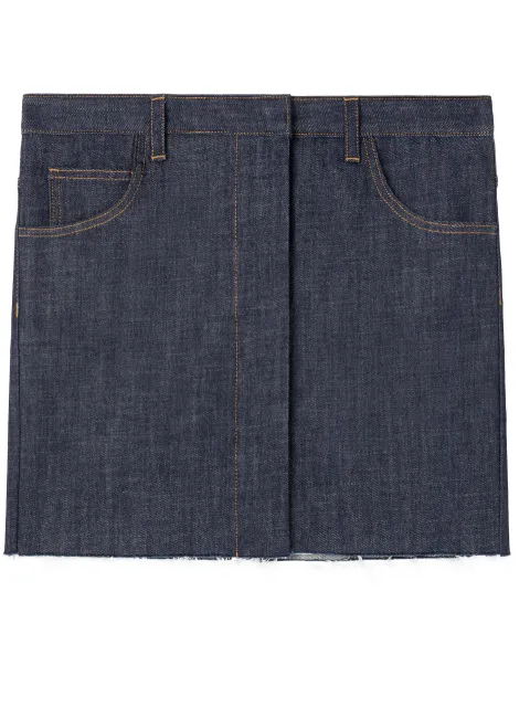 AZ FACTORY x Lutz Huelle Boule raw-cut edge denim skirt