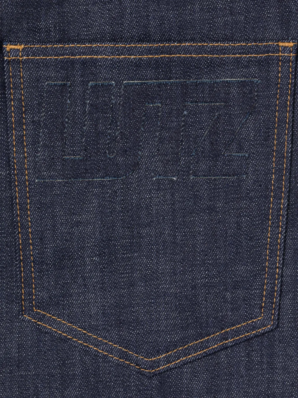 Shop Az Factory X Lutz Huelle Boule Raw-cut Edge Denim Skirt In Blue