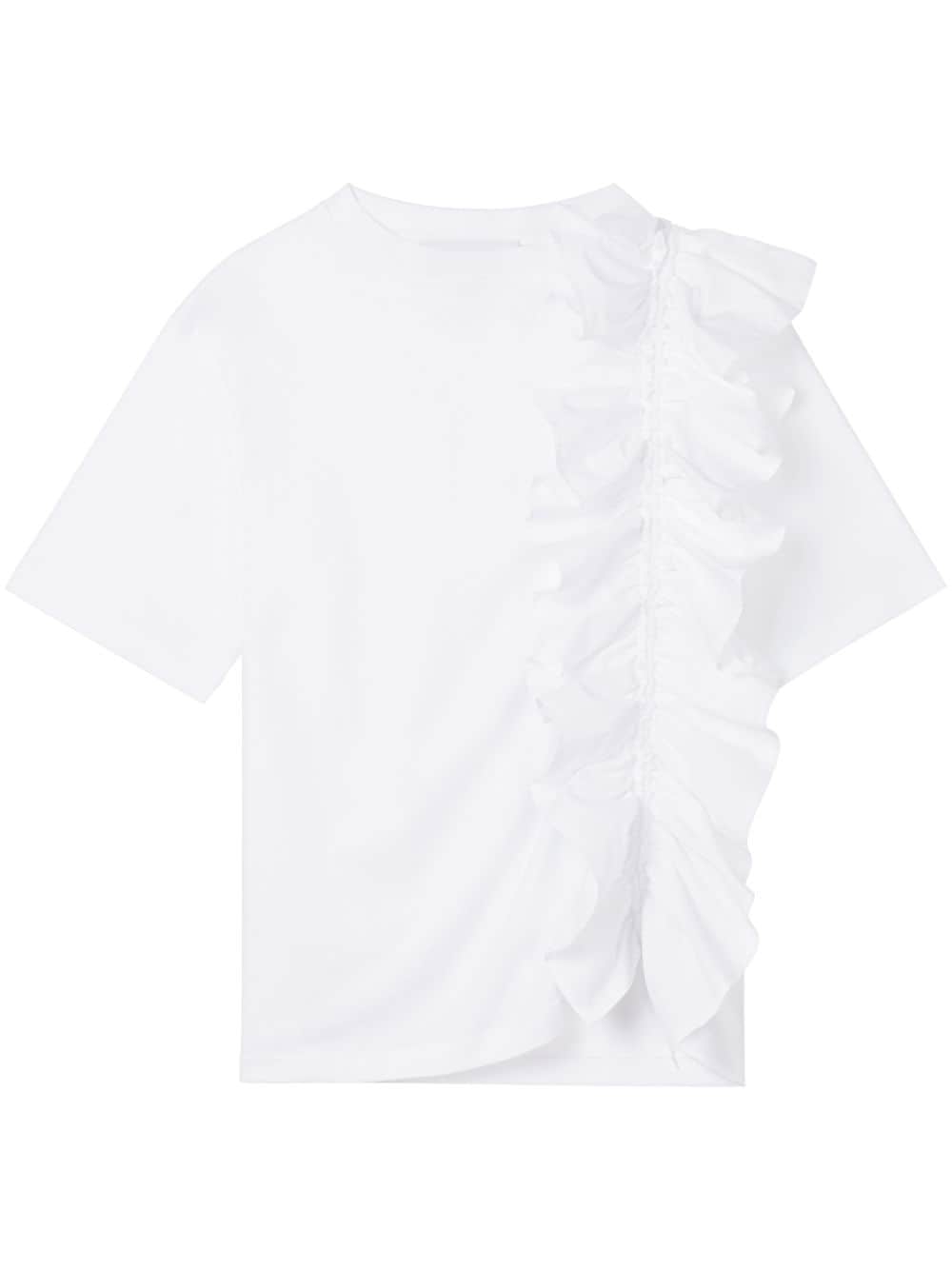 az factory x lutz huelle t-shirt à volants - blanc