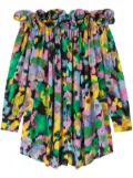 AZ FACTORY x Lutz Huelle Theodora floral-print off-shoulder dress - Blue