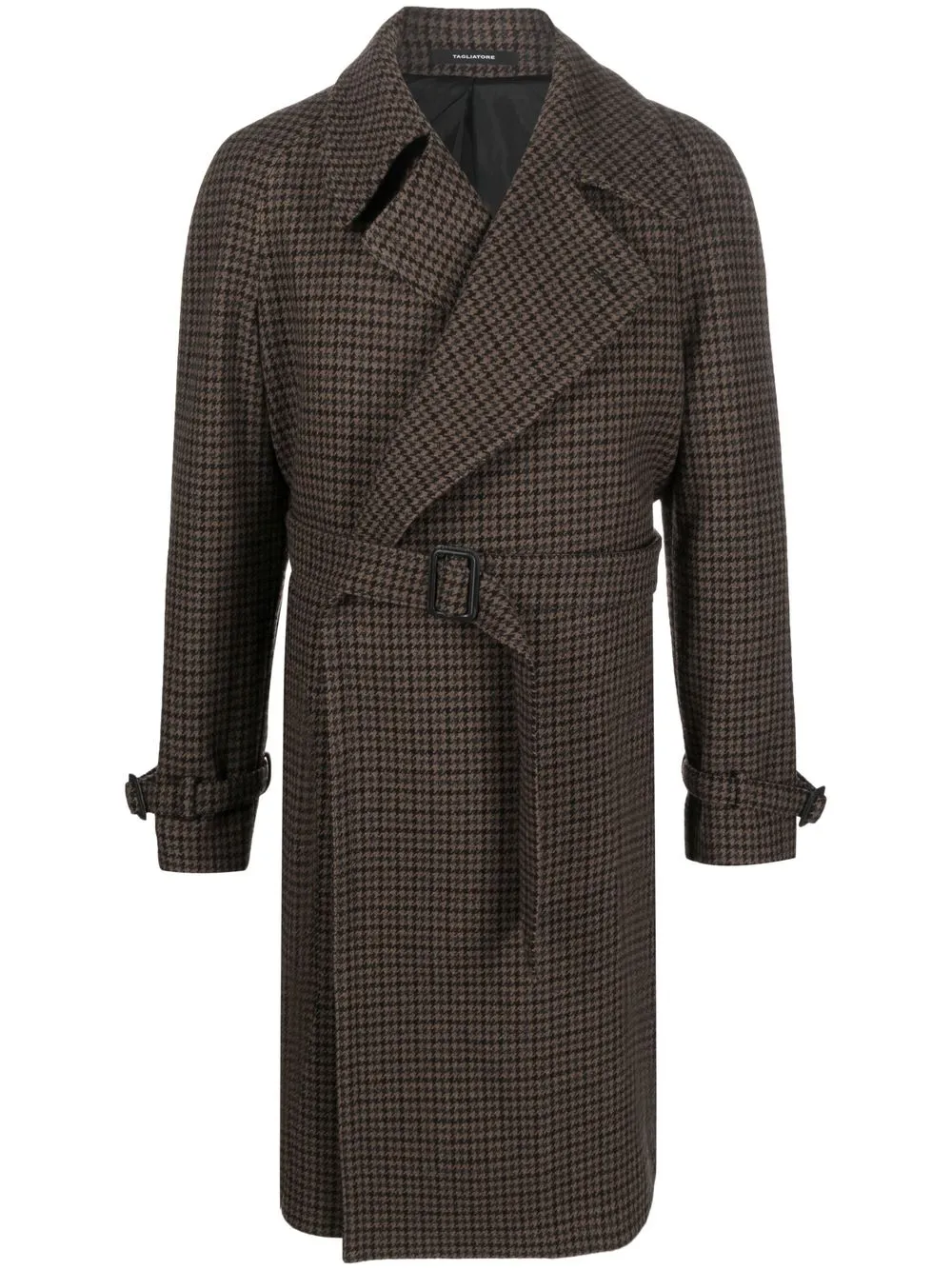 

Tagliatore houndstooth-check wool-cashmere coat - Brown