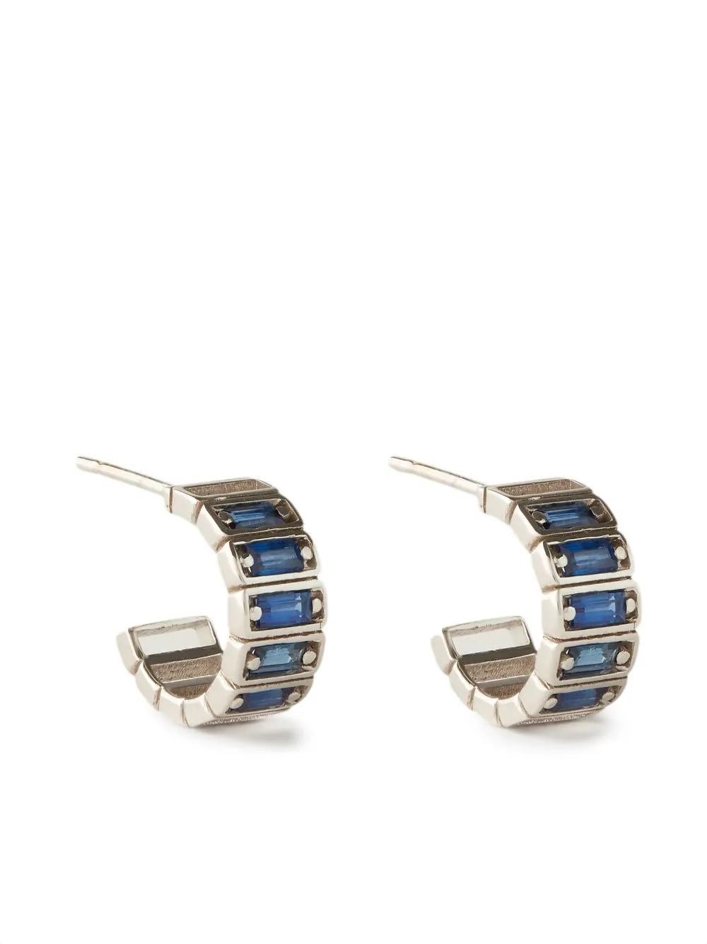 

Suzanne Kalan 18kt white gold baguette sapphire hoops - Silver
