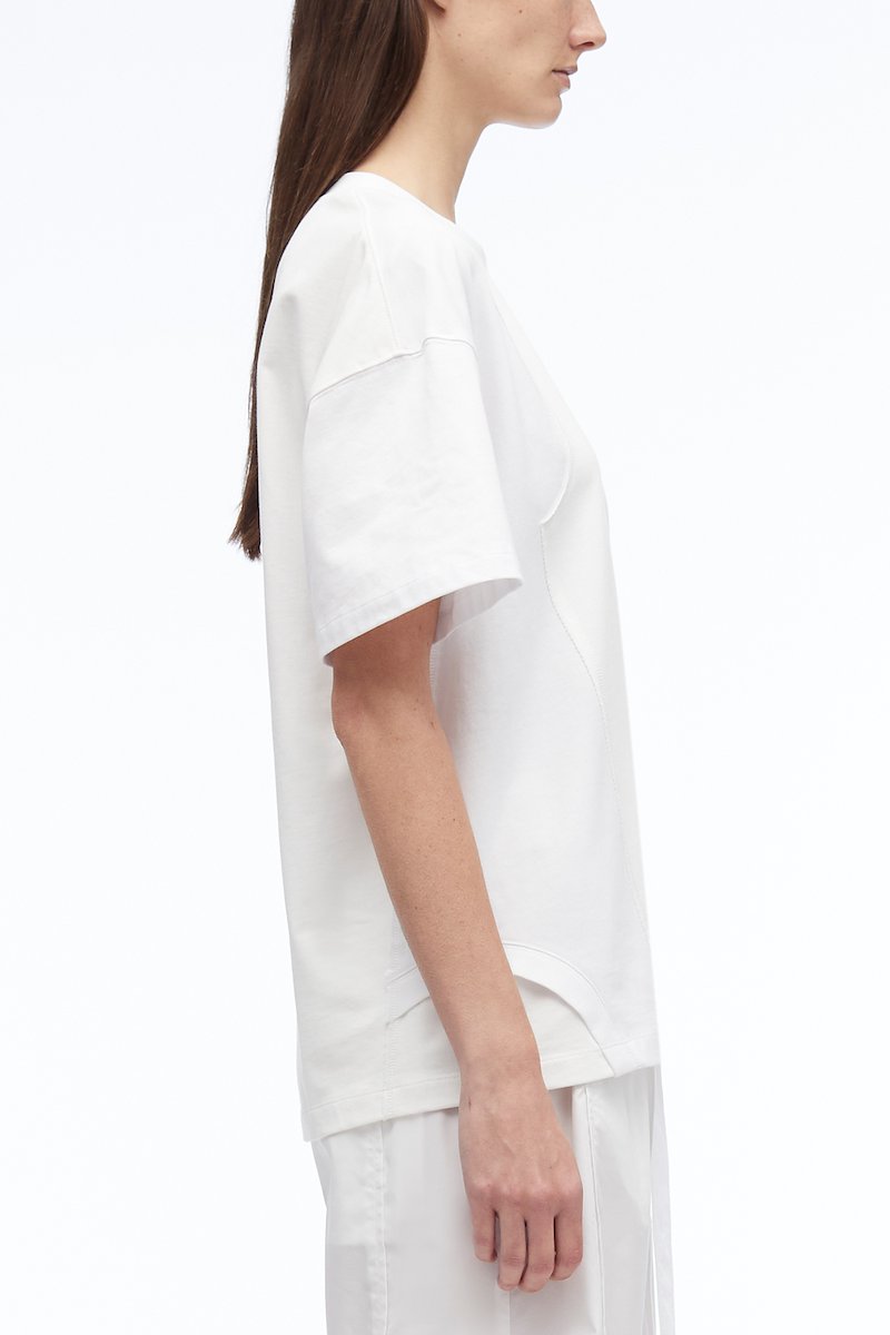 Deconstructed Jersey Crewneck T-Shirt-white #0 Deconstructed Jersey Crewneck T-Shirt, null- 2