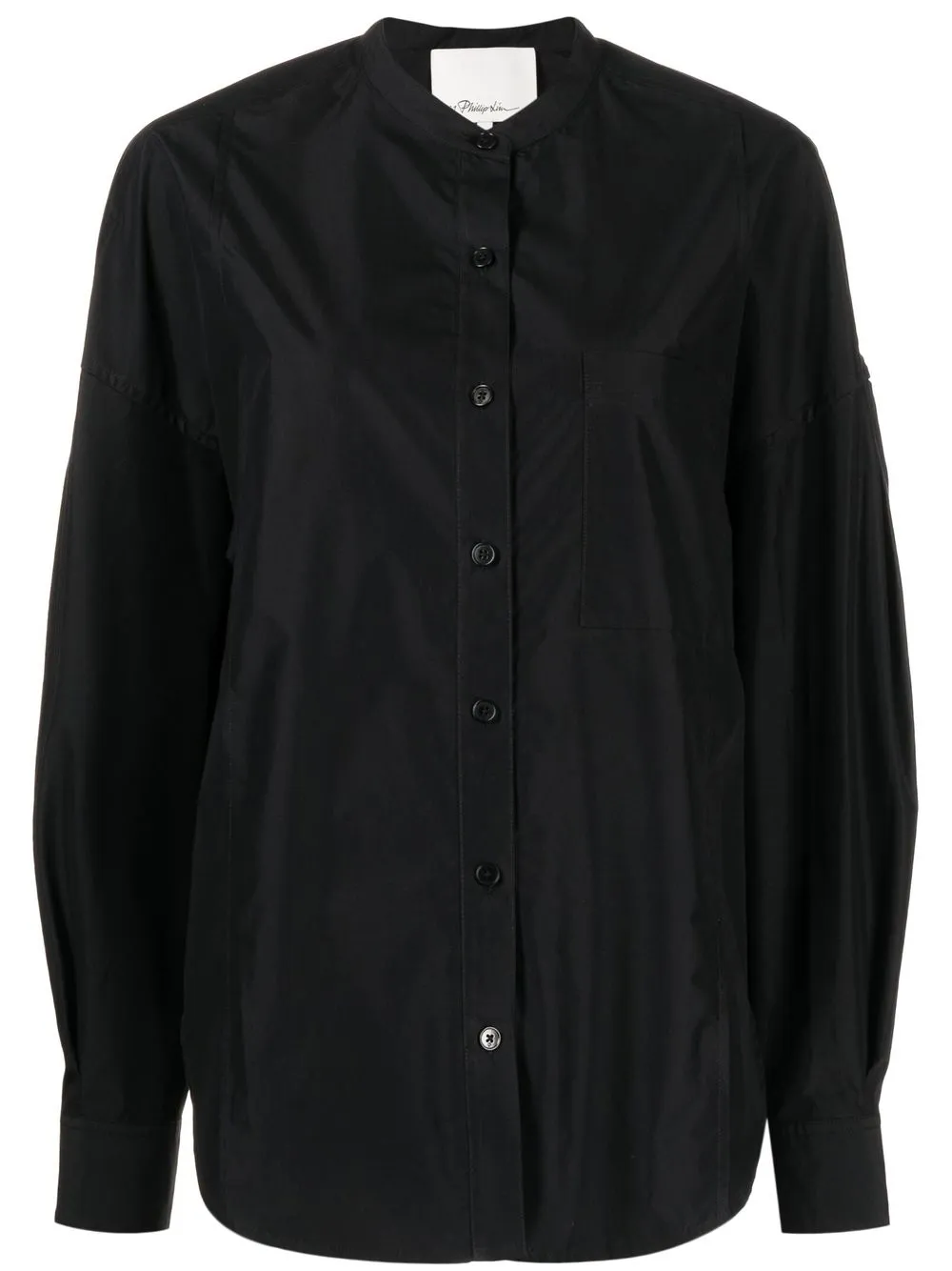 

3.1 Phillip Lim band-collar oversized shirt - Black