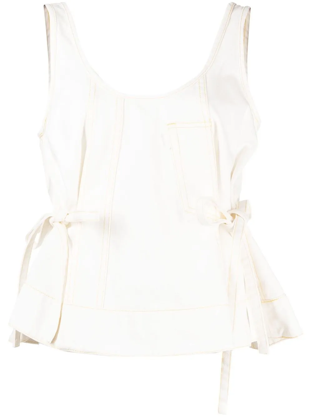 

3.1 Phillip Lim side-tie detailing tank top - Blanco