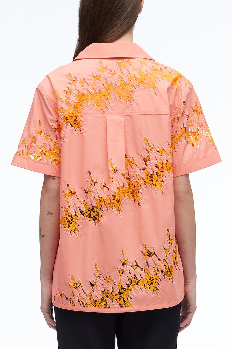 Squiggle Lace Camp Shirt-pink #1 Squiggle Lace Camp Shirt, null- 3