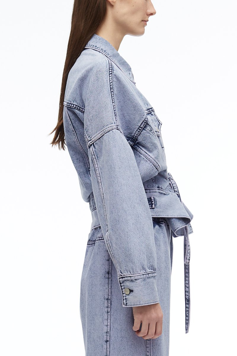 Overdyed Denim Boxy Jacket, null- 2