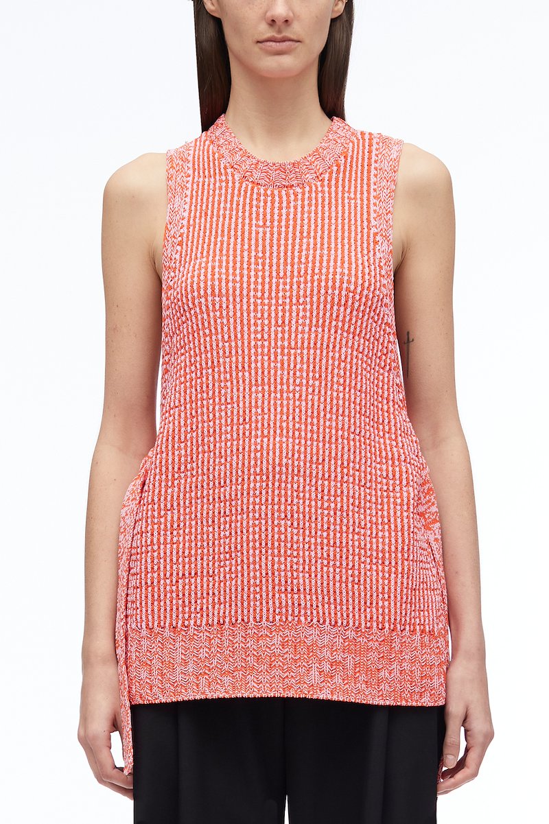Textured Sleeveless Pullover-pink #1 Textured Sleeveless Pullover, null- 1