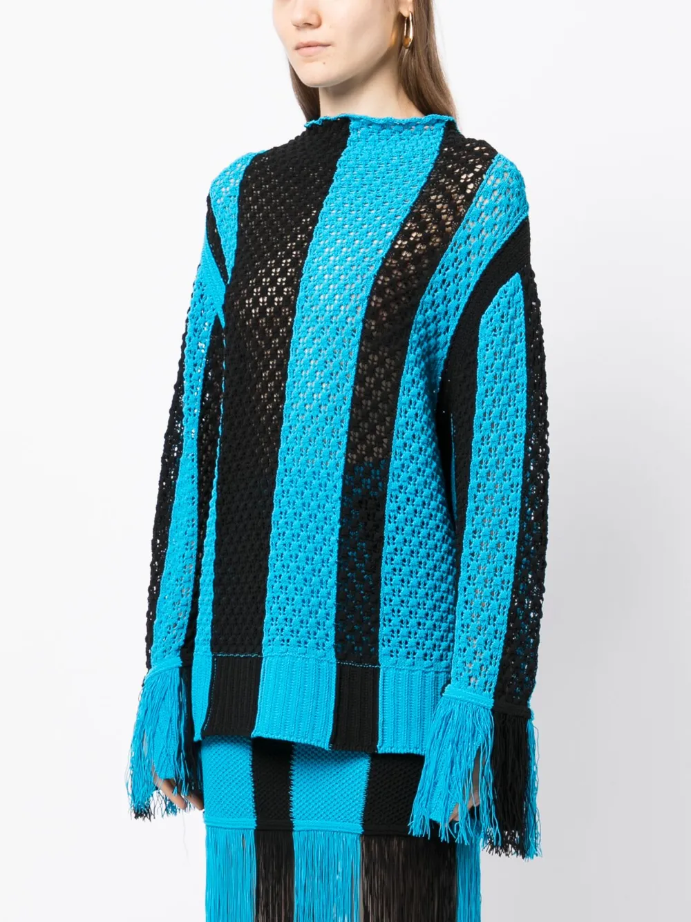 3.1 Phillip Lim Pointelle-knit Fringed Jumper - Blue 
