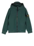 Stone Island Junior logo-patch hooded jacket - Green