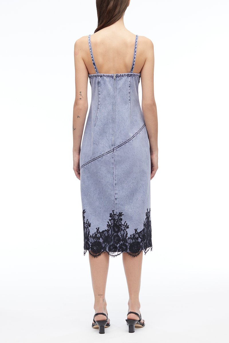 Overdyed Denim Slip Dress-blue #0 Overdyed Denim Slip Dress, null- 2